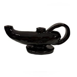 Handmade Pottery Black Aladdin Lamp